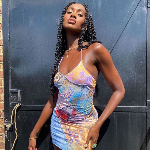 halter skinny print women mini dresses casual streetwear rework camisole party wear female fashion, Black;gray
halter skinny print women mini dresses casual streetwear rework camisole party wear female fashion, Black;gray