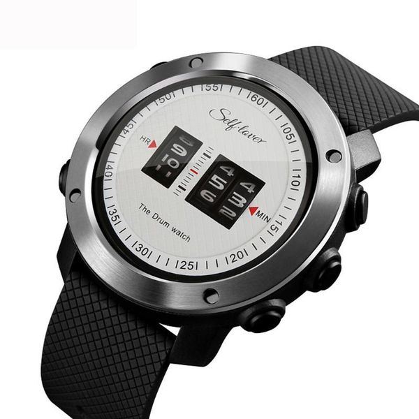 wristwatches mens drum roll analog quartz business leisure watch stunning unique male rolling hour rubber strap quality wristwatch, Slivery;brown
wristwatches mens drum roll analog quartz business leisure watch stunning unique male rolling hour rubber strap quality wristwatch, Slivery;brown