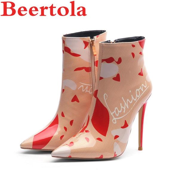 boots big size women's ankle patent leather pointed toe zip botas mujer colorful stripes mixed color high heels women, Black
boots big size women's ankle patent leather pointed toe zip botas mujer colorful stripes mixed color high heels women, Black