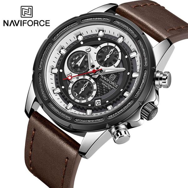 wristwatches naviforce brand genuine leather watch for men military sport clock quartz chronograph with luminous hands relogio masculino, Slivery;brown
wristwatches naviforce brand genuine leather watch for men military sport clock quartz chronograph with luminous hands relogio masculino, Slivery;brown