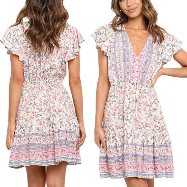 women's swimwear womens holiday v-neck floral short sleeve mini dress casual summer beach dresses, White;black
women's swimwear womens holiday v-neck floral short sleeve mini dress casual summer beach dresses, White;black