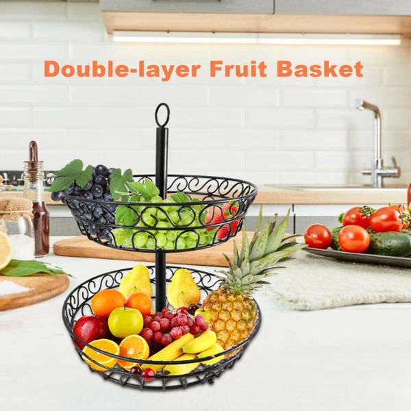 double-layer fruit basket european-style home kitchen snacks candy dried storage box daily drain & organization
double-layer fruit basket european-style home kitchen snacks candy dried storage box daily drain & organization