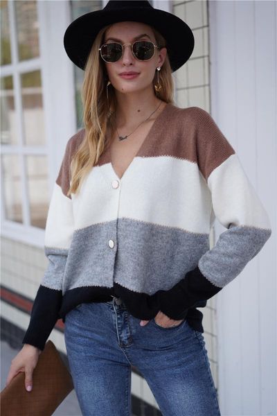 women's knits & tees 2021 winter knitted striped sweater cardigan long sleeve v-neck female sweaters loose casual fashion ladies, White
women's knits & tees 2021 winter knitted striped sweater cardigan long sleeve v-neck female sweaters loose casual fashion ladies, White
