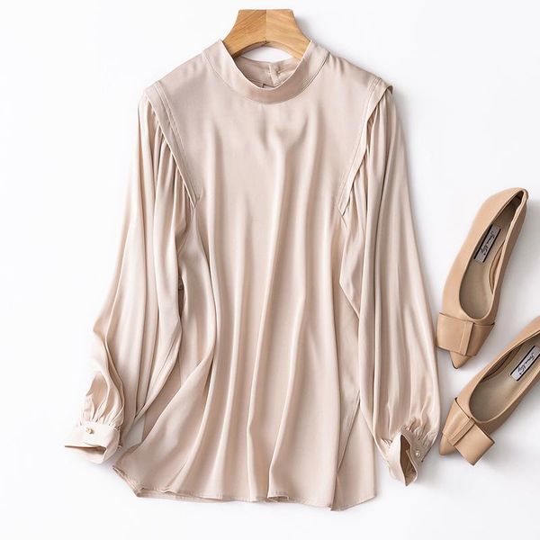 women's blouses & shirts 93% silk 19 momme t-shirt style loose type blouse lantern long sleeve round neck fashion shirt l1124, White
women's blouses & shirts 93% silk 19 momme t-shirt style loose type blouse lantern long sleeve round neck fashion shirt l1124, White