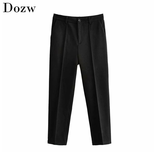 women casual solid pencil pants pleated long length fashion bottoms lady baggy pure elegant trousers female pantalones mujer 210515, Black;white
women casual solid pencil pants pleated long length fashion bottoms lady baggy pure elegant trousers female pantalones mujer 210515, Black;white