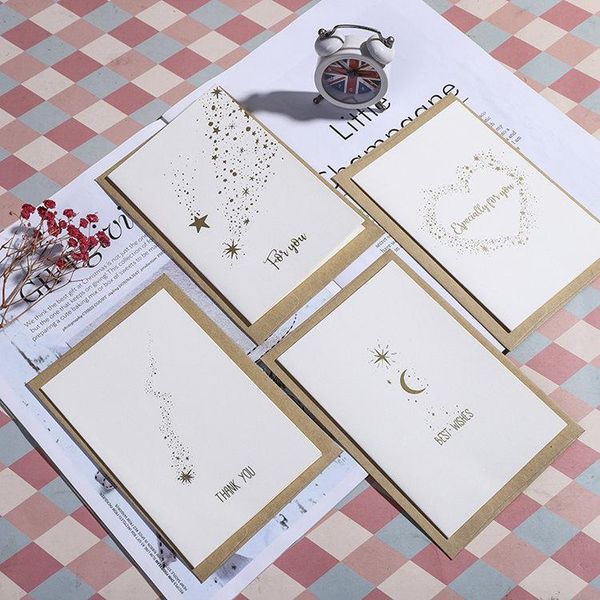 greeting cards 4pc bronzing stars moon folding card retro style european thank you with envelope wreath pattern white solid color
greeting cards 4pc bronzing stars moon folding card retro style european thank you with envelope wreath pattern white solid color