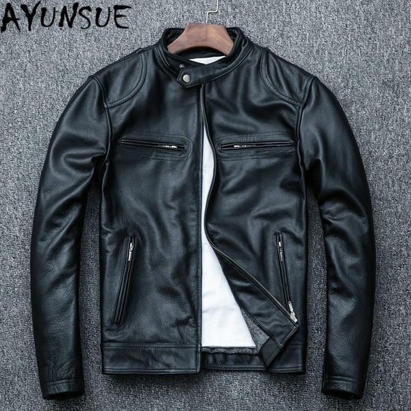 men's leather & faux ayunsue real jacket men cow spring for motorcycle coat 2021 chaqueta cuero hombre pph473, Black
men's leather & faux ayunsue real jacket men cow spring for motorcycle coat 2021 chaqueta cuero hombre pph473, Black