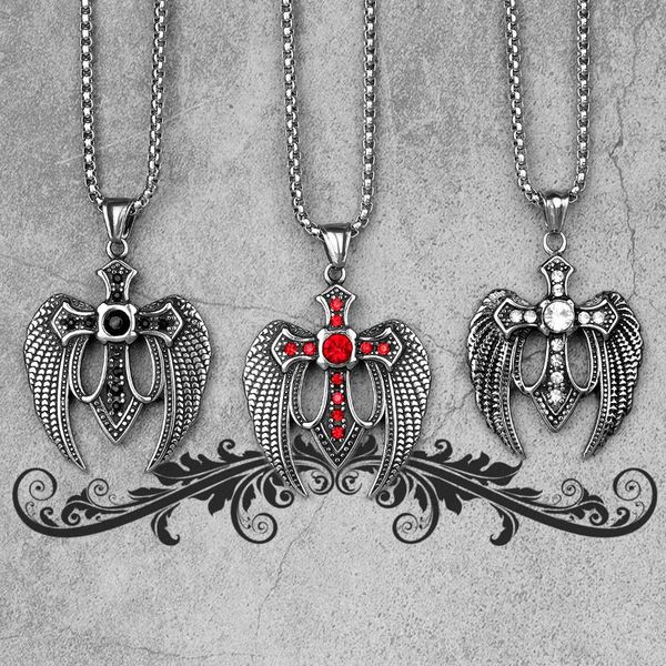 chains red black cross men long necklaces pendants chain punk for boy male stainless steel jewelry creativity gift wholesale, Silver
chains red black cross men long necklaces pendants chain punk for boy male stainless steel jewelry creativity gift wholesale, Silver
