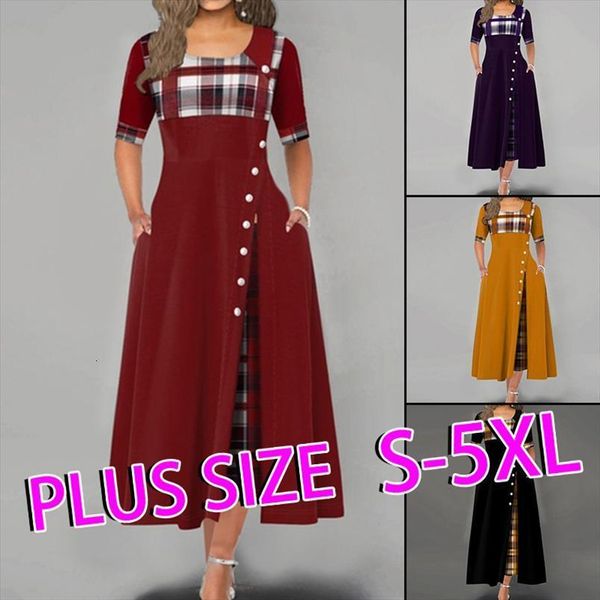 maxi plaid print casual summer women dresses button half sleeve plus size elegant long vestidos female, Black;gray
maxi plaid print casual summer women dresses button half sleeve plus size elegant long vestidos female, Black;gray
