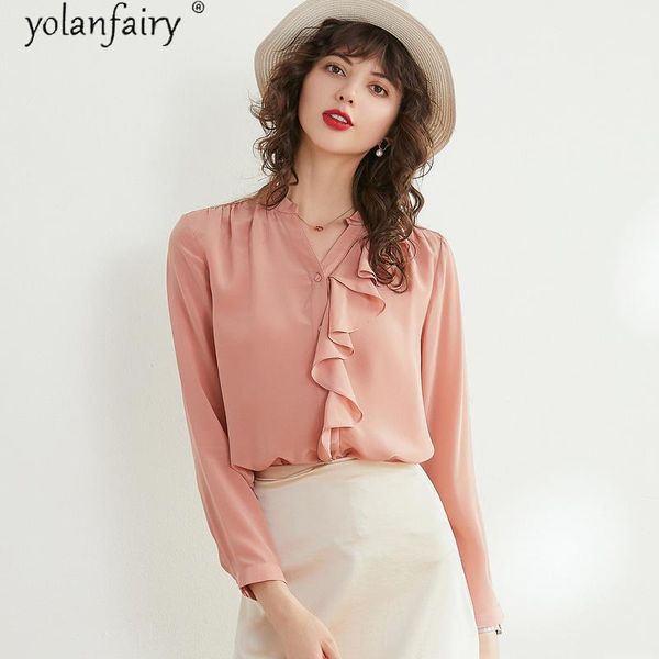 women's blouses & shirts 100% natural silk blouse women clothes spring summer shirt 2021 elegant womens and, White
women's blouses & shirts 100% natural silk blouse women clothes spring summer shirt 2021 elegant womens and, White