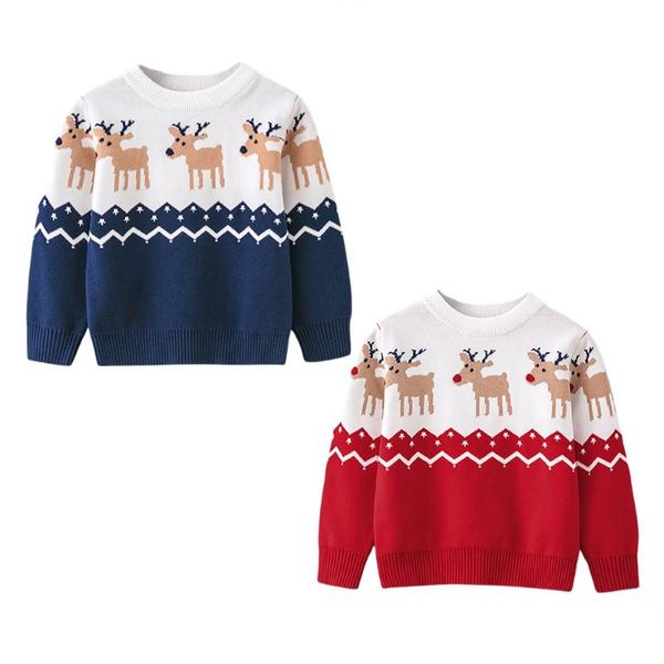 pullover autumn fall winter girls boys knit sweater christmas outifts elk print knitted sweaters screw neck warm clothes 2-7t, Blue
pullover autumn fall winter girls boys knit sweater christmas outifts elk print knitted sweaters screw neck warm clothes 2-7t, Blue