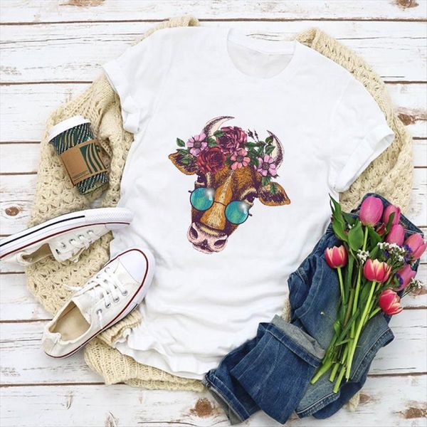 graphic cow love heifer cattle women t shirt flower printed summer clothes womens clothing tee female, White
graphic cow love heifer cattle women t shirt flower printed summer clothes womens clothing tee female, White