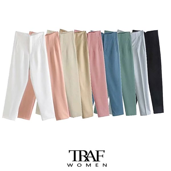 traf za women chic fashion with seam detail office wear pants vintage high waist zipper fly female ankle trousers mujer 210925, Black;white
traf za women chic fashion with seam detail office wear pants vintage high waist zipper fly female ankle trousers mujer 210925, Black;white