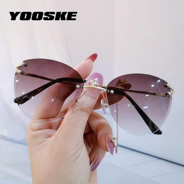 designer sunglasses yooske 2021 cat eye women luxury brand gradient rimless sun glasses ladies ocean diamond cutting lens shade eyewear, White;black
designer sunglasses yooske 2021 cat eye women luxury brand gradient rimless sun glasses ladies ocean diamond cutting lens shade eyewear, White;black