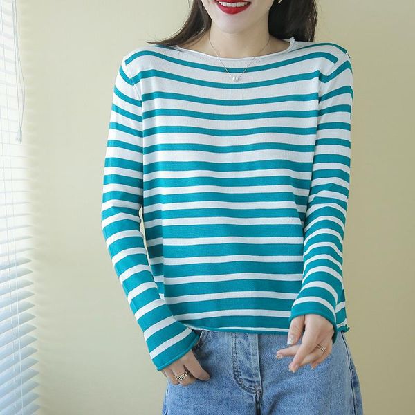 women's sweaters pullover sweater spring fashion striped casual full sleeves round neck stylish female thin knitted jumpers, White;black
women's sweaters pullover sweater spring fashion striped casual full sleeves round neck stylish female thin knitted jumpers, White;black