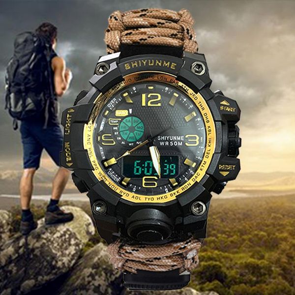 wristwatches men military outdoor sport watch compass luminous waterproof quartz thermometer led digital relogio masculino, Slivery;brown
wristwatches men military outdoor sport watch compass luminous waterproof quartz thermometer led digital relogio masculino, Slivery;brown
