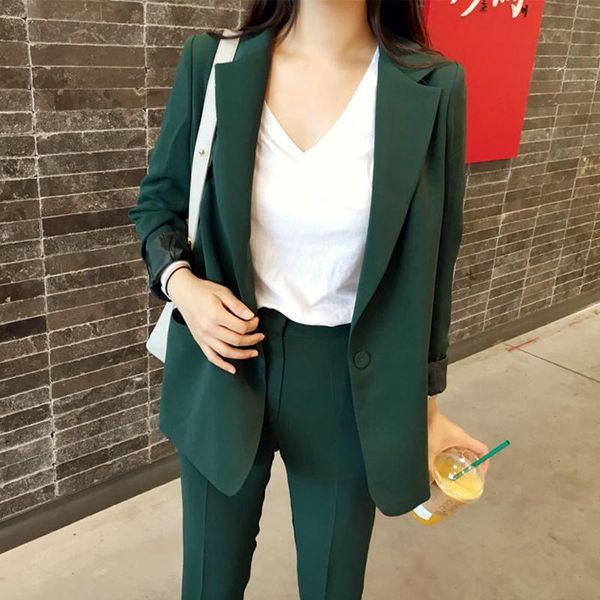 pant suits 2 piece srts woman green solid notched collar ol blazer jacket and pants female office wear lady 2021 women's two, White
pant suits 2 piece srts woman green solid notched collar ol blazer jacket and pants female office wear lady 2021 women's two, White