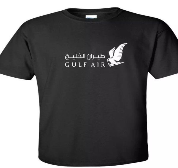 Gulf Air White Logo Bahrain Airline Aviation Geek Funny Black Cotton T-shirt, White;black
Gulf Air White Logo Bahrain Airline Aviation Geek Funny Black Cotton T-shirt, White;black