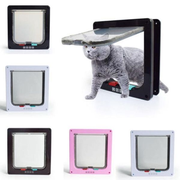 cat carriers,crates & houses hobbylane 4 way lockable dog doors pet puppy gates door safe flap 20*19*5.5cm