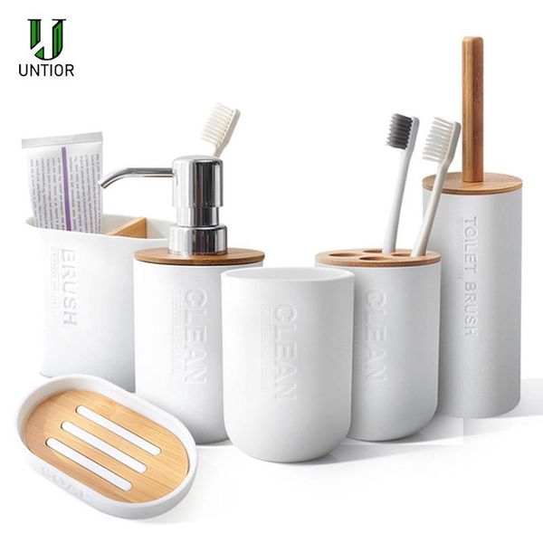 bath accessory set untior bamboo bathroom accessories toilet brush toothbrush holder soap dispenser decoration
bath accessory set untior bamboo bathroom accessories toilet brush toothbrush holder soap dispenser decoration