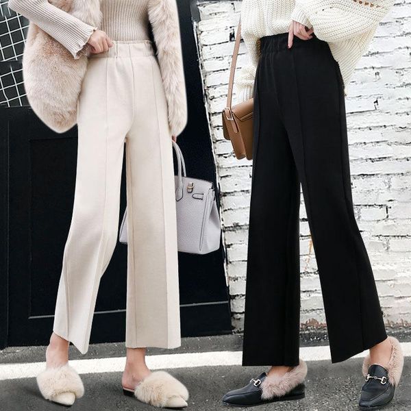 women's pants & capris limisisniw office ladies black woolen wide leg fashion women elegant lengthened wam for winter xxxl xxl grey/car, Black;white
women's pants & capris limisisniw office ladies black woolen wide leg fashion women elegant lengthened wam for winter xxxl xxl grey/car, Black;white