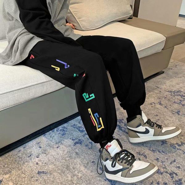 men's pants spring fall loose harlan turnip pullstring bundle boys trendy print sweatpants, Black
men's pants spring fall loose harlan turnip pullstring bundle boys trendy print sweatpants, Black