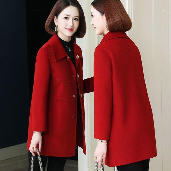 women's wool & blends women 2021 autumn winter fashion warm overcoat female long sleeve thick woolen coats ladies elegant outerwear a30, Black
women's wool & blends women 2021 autumn winter fashion warm overcoat female long sleeve thick woolen coats ladies elegant outerwear a30, Black