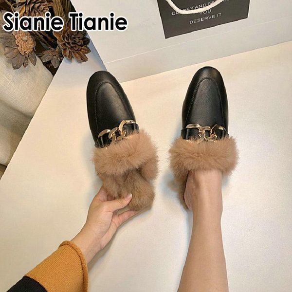 slippers sianie tianie 2021 winter brand genuine leather fur woman warm furry women slides slip-on fashion female mules, Black
slippers sianie tianie 2021 winter brand genuine leather fur woman warm furry women slides slip-on fashion female mules, Black