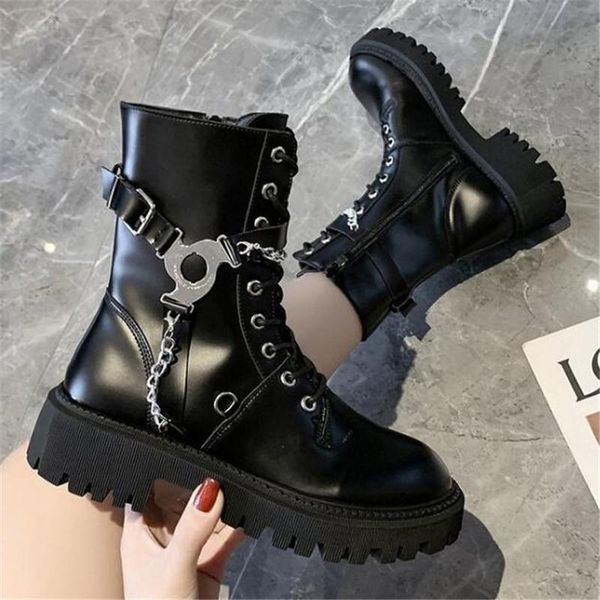 boots 2021 fashion women motorcycle platform shoes high with heels leather punk belt buckle botas mujer, Black
boots 2021 fashion women motorcycle platform shoes high with heels leather punk belt buckle botas mujer, Black