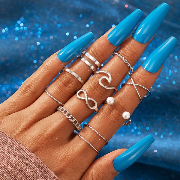 10pcs minimalist thin open gold band rings classic pearl wave cross style finger ring jewelry gift for women, Silver
10pcs minimalist thin open gold band rings classic pearl wave cross style finger ring jewelry gift for women, Silver