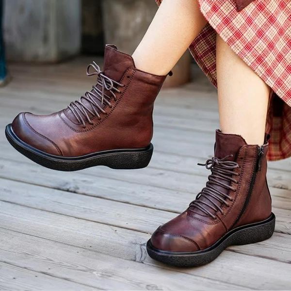 boots thick bottom 2021 british style ankle fleece lined padded warm keeping genuine leather retro, Black
boots thick bottom 2021 british style ankle fleece lined padded warm keeping genuine leather retro, Black