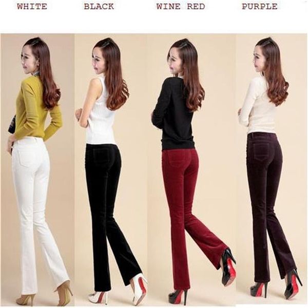 women's pants & capris autumn corduroy boot cut mid waist business casual color flares trousers 25-36, Black;white
women's pants & capris autumn corduroy boot cut mid waist business casual color flares trousers 25-36, Black;white