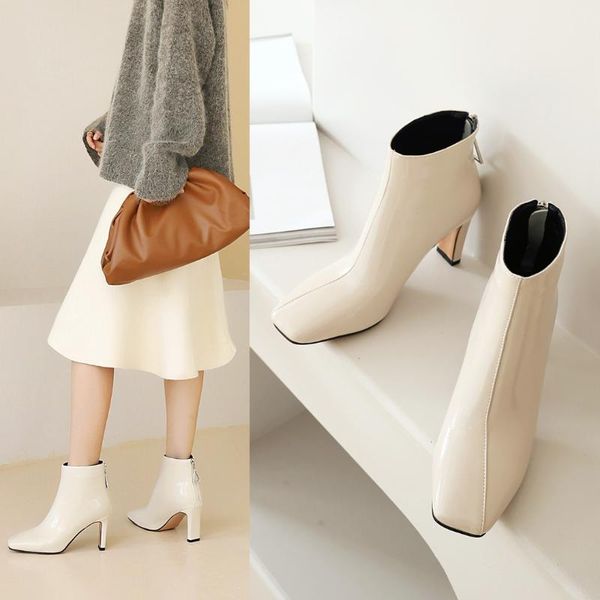 boots elegant women 2021 arrivals retro square toe zipper shoes ankle fashion office party high heels, Black
boots elegant women 2021 arrivals retro square toe zipper shoes ankle fashion office party high heels, Black