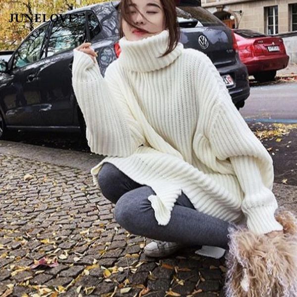 women's sweaters junelove women winter turtleneck vintage loose female long pullovers casual streetwear lady warm korea, White;black
women's sweaters junelove women winter turtleneck vintage loose female long pullovers casual streetwear lady warm korea, White;black