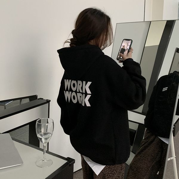 ins women's 2021 spring and autumn new hooded jacket korean fashion student loose clothes, Black
ins women's 2021 spring and autumn new hooded jacket korean fashion student loose clothes, Black