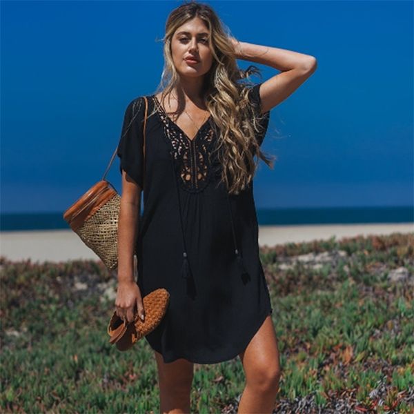 summer beach cover up sarong swim pareos de playa mujer beachwear vestido bikini tunics #q710 210722, White;black
summer beach cover up sarong swim pareos de playa mujer beachwear vestido bikini tunics #q710 210722, White;black
