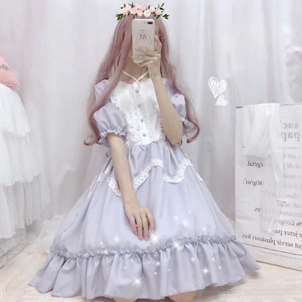 casual dresses hstar cute women's lolita op dress flouncing lace trim japanese harajuku long sleeves doll fairy vestidos, Black;gray
casual dresses hstar cute women's lolita op dress flouncing lace trim japanese harajuku long sleeves doll fairy vestidos, Black;gray