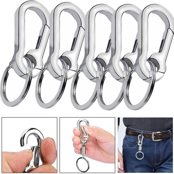 keychains 5pcs stainless steel gourd buckle carabiner keychain waist belt clip anti-lost hanging retractable keyring outdoor tools, Silver
keychains 5pcs stainless steel gourd buckle carabiner keychain waist belt clip anti-lost hanging retractable keyring outdoor tools, Silver