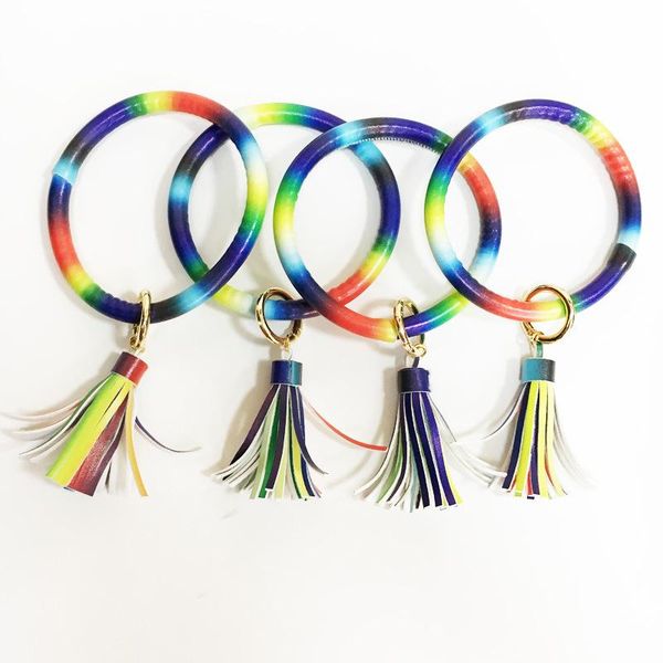 keychains 2021 fashion leather bracelets keychain rainbow color wristlet tassel pendant for women girls gifts keyring llaveros, Silver
keychains 2021 fashion leather bracelets keychain rainbow color wristlet tassel pendant for women girls gifts keyring llaveros, Silver