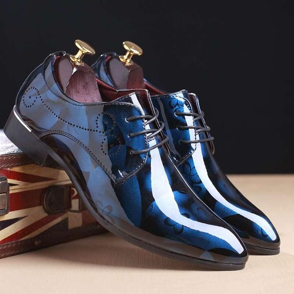 dress shoes fashion patent leather men pointed toe formal wedding office oxford for footwear, Black
dress shoes fashion patent leather men pointed toe formal wedding office oxford for footwear, Black