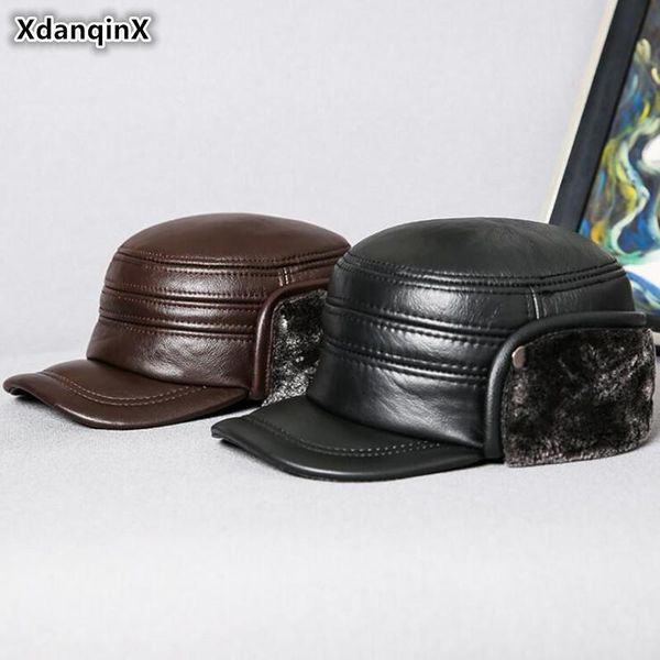 xdanqinx men warm winter hat natural real genuine leather army military hats thick velvet men's flat cap cowhide wide brim, Blue;gray
xdanqinx men warm winter hat natural real genuine leather army military hats thick velvet men's flat cap cowhide wide brim, Blue;gray