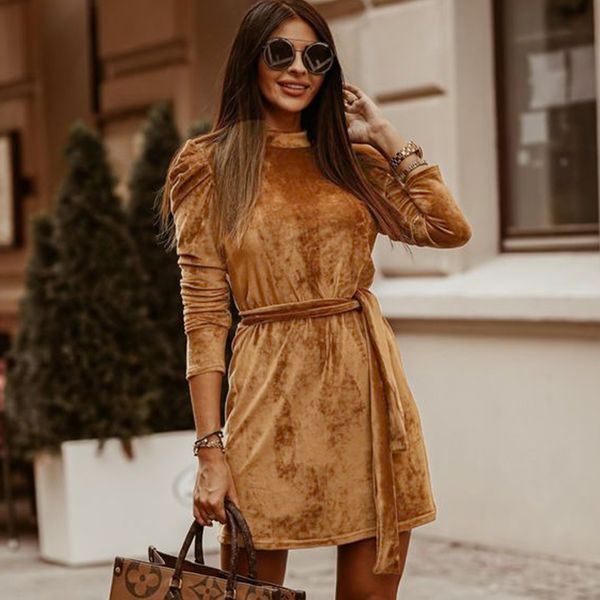 2021winter long puff sleeve velvet dress for women autumn casual bodycon office dress sashes female slim solid mini party vestidos, Black;gray
2021winter long puff sleeve velvet dress for women autumn casual bodycon office dress sashes female slim solid mini party vestidos, Black;gray
