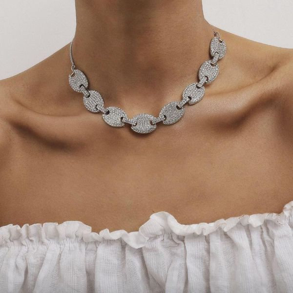 pendant necklaces oval metal geometric luxury single layer necklace court fashion jewelry choker charm women's neck chain, Silver
pendant necklaces oval metal geometric luxury single layer necklace court fashion jewelry choker charm women's neck chain, Silver