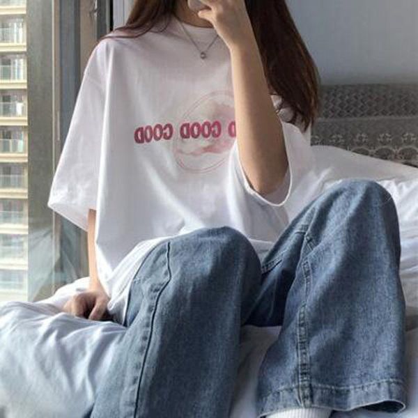 women's t-shirt korean style t shirt women fashion short sleeve o neck woman cotton spandex tshirt, White
women's t-shirt korean style t shirt women fashion short sleeve o neck woman cotton spandex tshirt, White