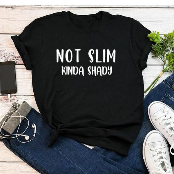 women's t-shirt 100% not slim shirt kinda shady cotton crewneck short sleeve cute fashion tees for women ladies plus size harajuku unis, White
women's t-shirt 100% not slim shirt kinda shady cotton crewneck short sleeve cute fashion tees for women ladies plus size harajuku unis, White