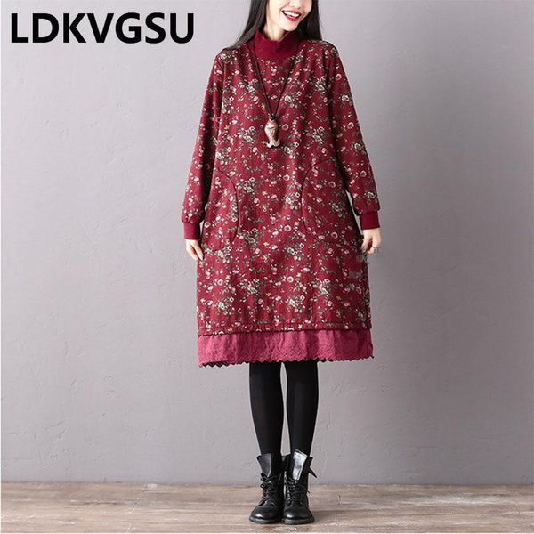 casual dresses 2021 autumn winter large size loose cotton linen print dress plus velvet thicken women's lace stitching midi is1347, Black;gray
casual dresses 2021 autumn winter large size loose cotton linen print dress plus velvet thicken women's lace stitching midi is1347, Black;gray