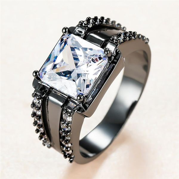 vintage male female white crystal stone rings charm black gold wedding for women punk bride square zircon engagement ring, Slivery;golden
vintage male female white crystal stone rings charm black gold wedding for women punk bride square zircon engagement ring, Slivery;golden