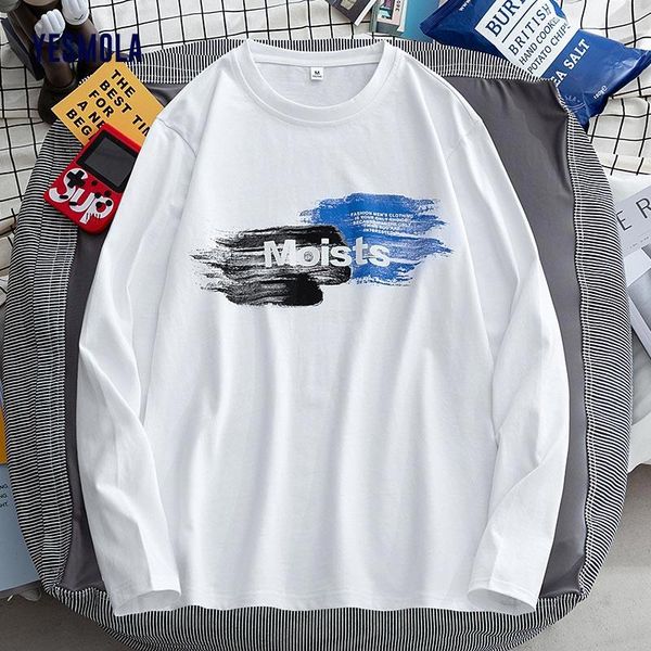 men's t-shirts yesmola 100% cotton long sleeve t-shirt autumn ins korean casual fashion bottomed shirt printed top, White;black
men's t-shirts yesmola 100% cotton long sleeve t-shirt autumn ins korean casual fashion bottomed shirt printed top, White;black