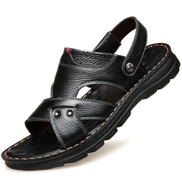 2023 summer men's slipper leather casual beach shoes fashion and comfortable wear headlayer cowhide sandals 39-44, Black
2023 summer men's slipper leather casual beach shoes fashion and comfortable wear headlayer cowhide sandals 39-44, Black