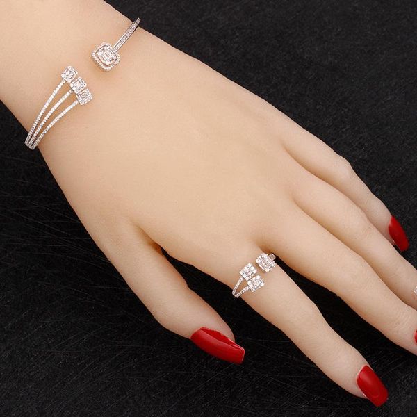 earrings & necklace bride talk arrivals open bangle ring set for wedding cubic zirconia luxury trendy lady jewelry sets 2 pcs high quality, Silver
earrings & necklace bride talk arrivals open bangle ring set for wedding cubic zirconia luxury trendy lady jewelry sets 2 pcs high quality, Silver